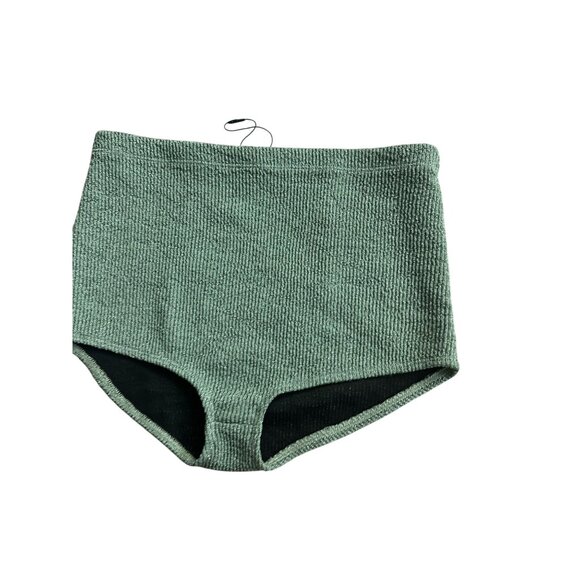 ZARA Green Metallic Bloomers High Waist Under Shorts Size Medium NEW NWOT - Picture 4 of 5